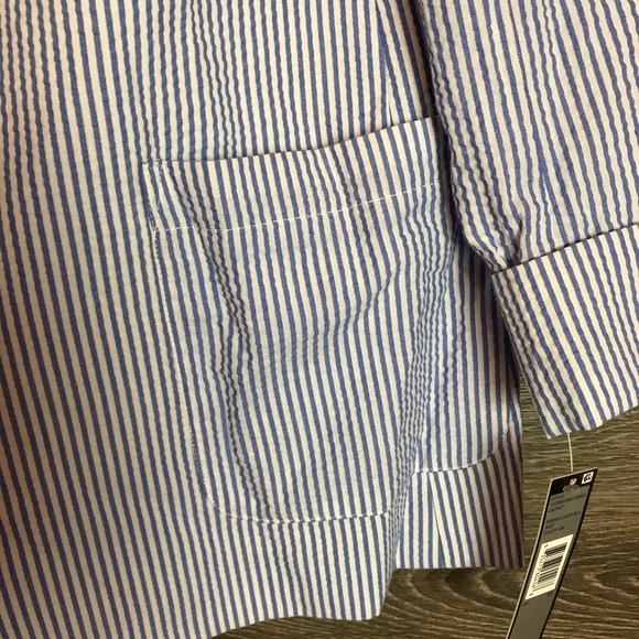 Tahari ASL Seersucker Jacket in blue & white NWT - Picture 13 of 16